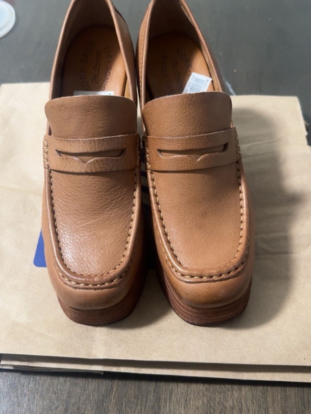 Kork-Ease Tan Leather Penny Loafers